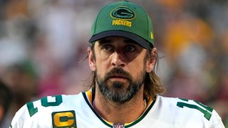 Green Bay Packers quarterback Aaron Rodgers (12) is shown during the first half of an NFL football game against the Arizona Cardinals, Thursday, Oct. 28, 2021, in Glendale, Ariz. Packers quarterback Aaron Rodgers is in the NFL’s COVID-19 protocol and will miss Sunday’s game at Kansas City. Green Bay coach Matt LaFleur confirmed Wednesday, Nov. 3, 2021, that Rodgers was in the protocol, but would not say if Rodgers had tested positive nor if the reigning NFL MVP has been vaccinated.