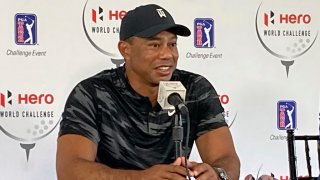Tiger Woods holds his first press conference