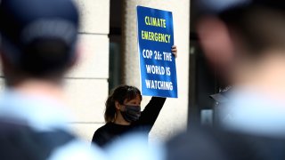 COP 26 climate change protestor