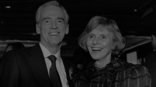 Rep. Harris W. Fawell, R-Ill. with his wife Ruth at a Tribute to Bob Michel. December 11, 1989. (Photo by Laura Patterson/CQ Roll Call via Getty Images)”n