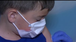 Children getting vaccinated on Tuesday at Rady Children's Hospital