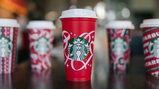 Starbucks' reusable holiday cups.