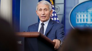 Dr. Anthony Fauci, director of the National Institute of Allergy and Infectious Diseases, speaks during the daily briefing at the White House in Washington, Wednesday, Dec. 1, 2021.