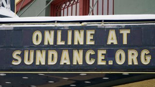 The marquee of the Egyptian Theatre appears in Park City, Utah