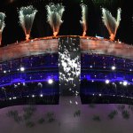 Fireworks spells out "spring" in English during the opening ceremony of the Beijing 2022 Winter Olympic Games, at the National Stadium, Feb. 4, 2022.
