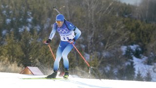 Quentin Fillon Maillet of Team France competes during the Olympic Games 2022