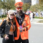 Two Bengals fans pose