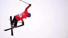Eileen Gu competes in the freestyle skiing