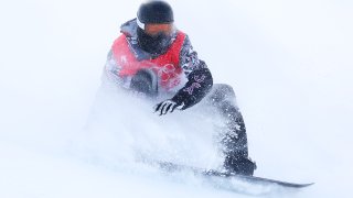 Shaun White of Team United States performs a trick on a practice run ahead of the Men's Snowboard Halfpipe Qualification on Day 5 of the Beijing 2022 Winter Olympic Games at Genting Snow Park on February 09, 2022 in Zhangjiakou, China.