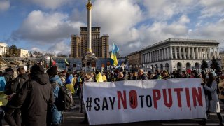 Unity March Held In Kyiv As Russian Military Invasion Seems Imminent