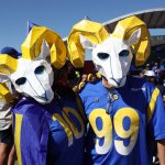 Los Angeles Rams fans pose