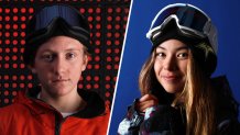 Snowboarders Red Gerard, left, and Hailey Langland met when they were both 12.