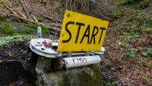 GARMISCH-PARTENKIRCHEN, GERMANY - AUGUST 11: The abandoned Historic Bobsleigh Track for the Olympic Winter Games in Garmisch-Partenkirchen 1936 on August 11, 2021 in Garmisch-Partenkirchen, Germany. The Bobsleigh track was constructed in 1910 and was renovated in 1933 before being used for the Olympic Winter Games in Garmisch-Partenkirchen in 1936. The track was demolished in 1966, but remnants of the track can be seen on sleigh rides near the lake. (Photo by Athanasios Gioumpasis/Getty Images)