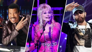 From left: Lionel Richie, Dolly Parton and Eminem are among the nominees for this year's Rock & Roll Hall of Fame.