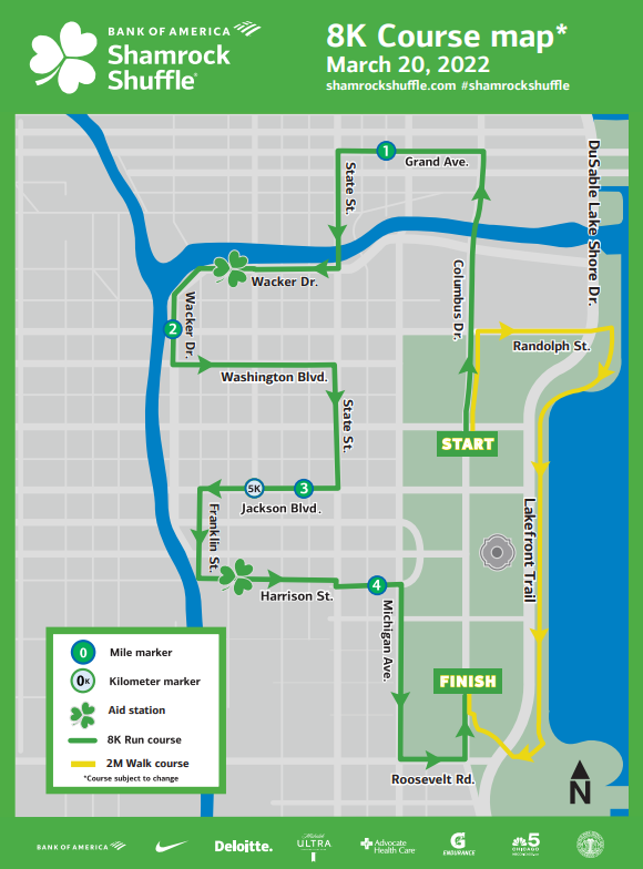 Shamrock Shuffle Course Map