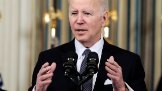 U.S. President Joe Biden introduces his budget request for fiscal year 2023 in the State Dining Room of the White House