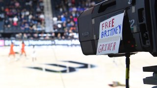 sign reading "Free Brittney Griner"