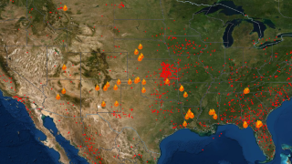 NASA/FIRMS Map shows active wildfires across U.S.