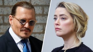 Actors Johnny Depp and Amber Heard seen at the Fairfax County Circuit Courthouse in Fairfax, Virginia.