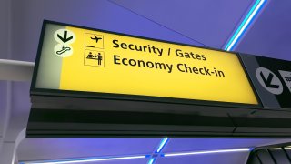 Signs in airport