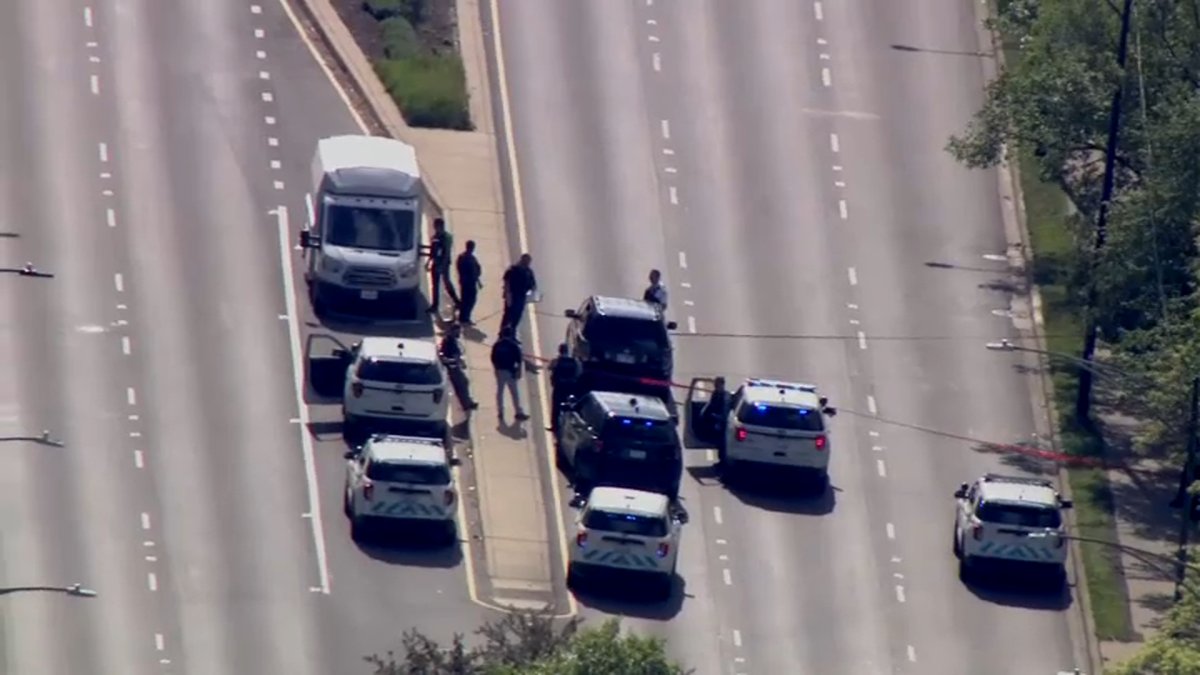 Aerial View Chicago Police Officer Hospitalized After Being Hit by Car