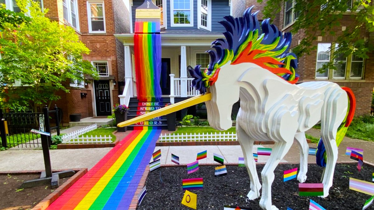 Watch Andersonville House Decked Out With Rainbow and a Unicorn for