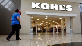 People walk near a Kohl’s department store entranceway on June 07, 2022 in Doral, Florida.