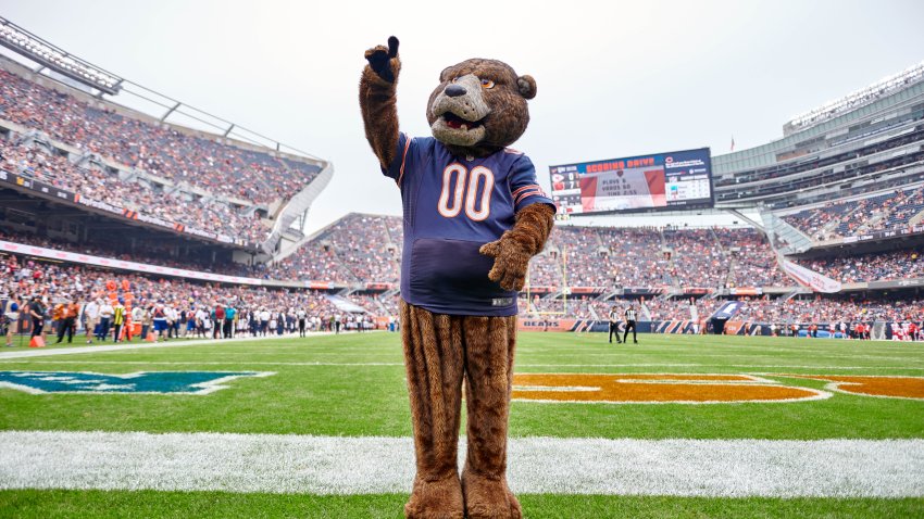 Chicago Bears mascot Staley Da Bear at Soldier Field