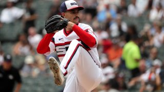 CHICAGO, ILLINOIS – JULY 24: Dylan Cease #84 of the Chicago White Sox pitches in the first inning at Guaranteed Rate Field on July 24, 2022 in Chicago, Illinois. (Photo by Chase Agnello-Dean/Getty Images)