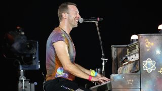 Chris Martin of Coldplay performs onstage