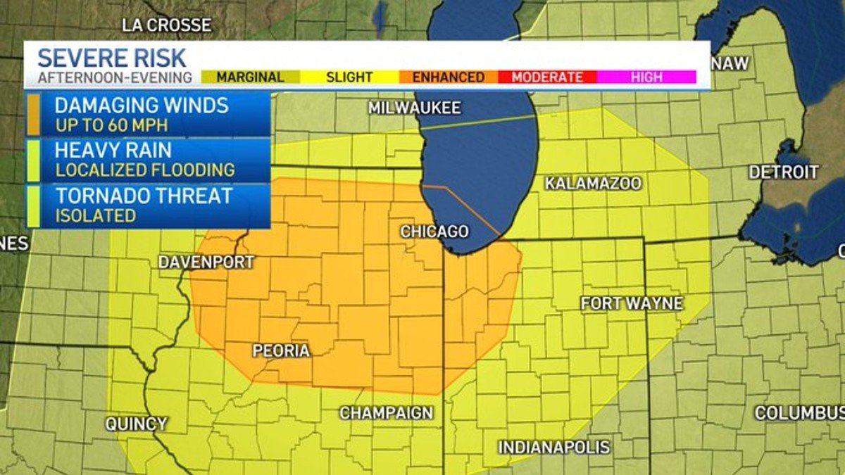 Timeline: What to Expect and When as Storms Eye Chicago Area Monday ...