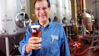 Jim Koch, founder of Boston Beer, at the Samuel Adams Brewery in Boston