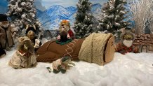 The Mitten as depicted by stuffed animals