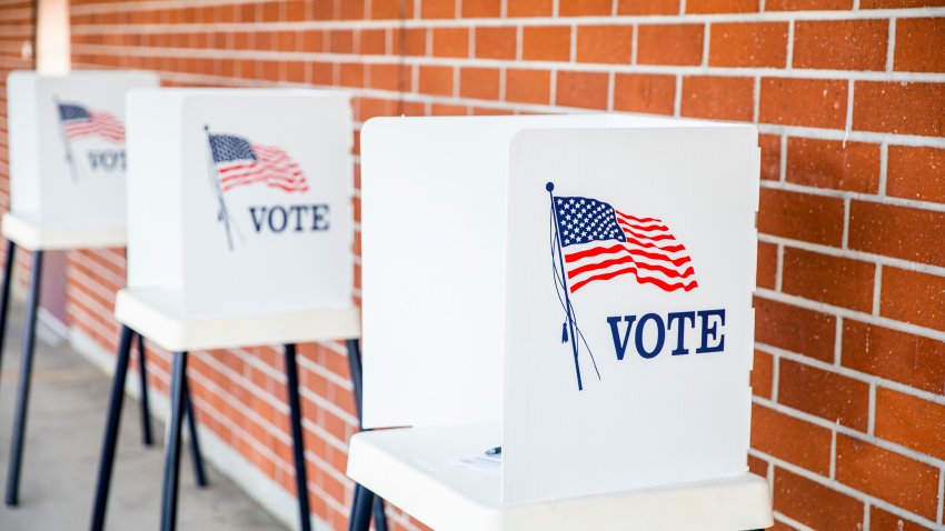 A polling location station is ready for the election day.