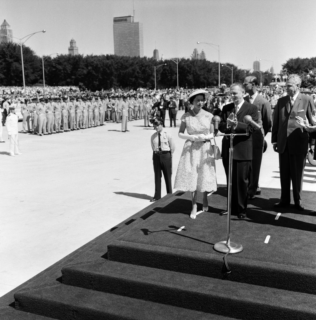 Queen Elizabeth II and Prince Philip, Duke of Edinburgh Royal tour of Canada and The United States. The Queen and Duke pictured in Chicago. 6th July 1959. (Photo by Freddie Reed/Mirrorpix via Getty Images)