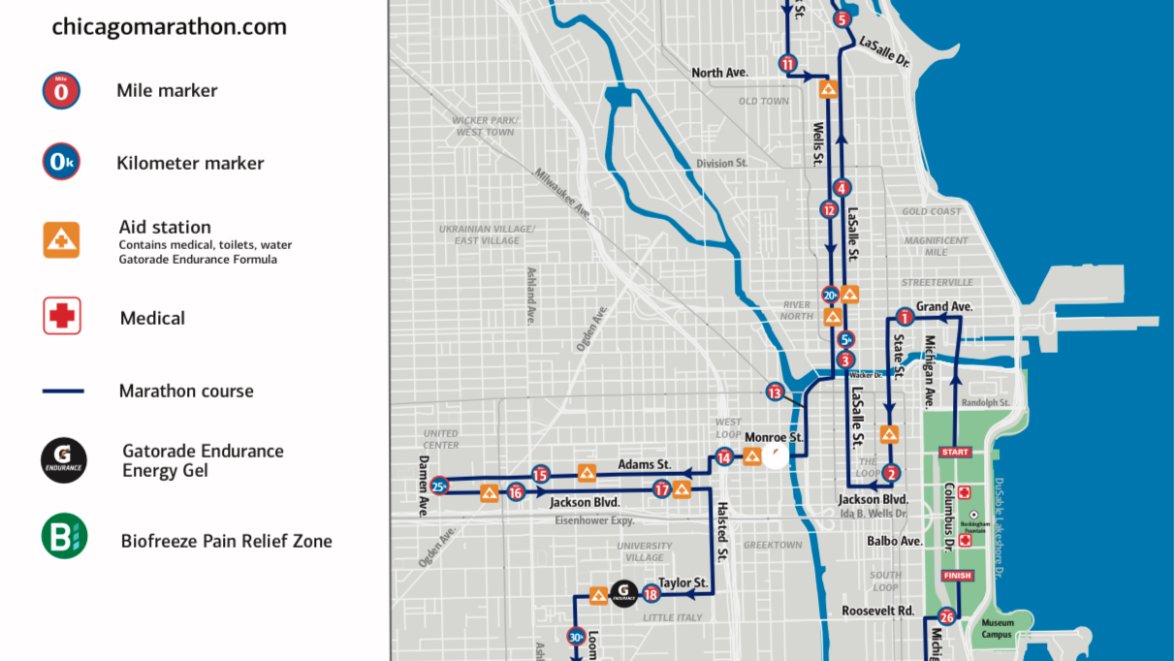Here’s a Map of the 2022 Bank of America Chicago Marathon Course Route