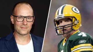 Jeff Pearlman, left, is urging sports fans to not read his biography on former Packers quarterback Brett Favre after details of Favre's involvement in a scandal diverting welfare funds for a sports arena came to light.