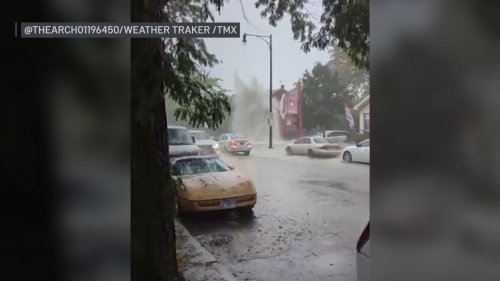 Watch: Water Shoots Out of Chicago Streets Amid Heavy Flooding
