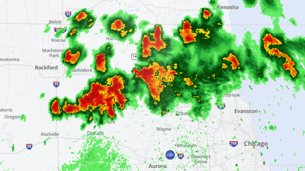 Chicago Radar Track Thunderstorms as They Develop in Chicago Area