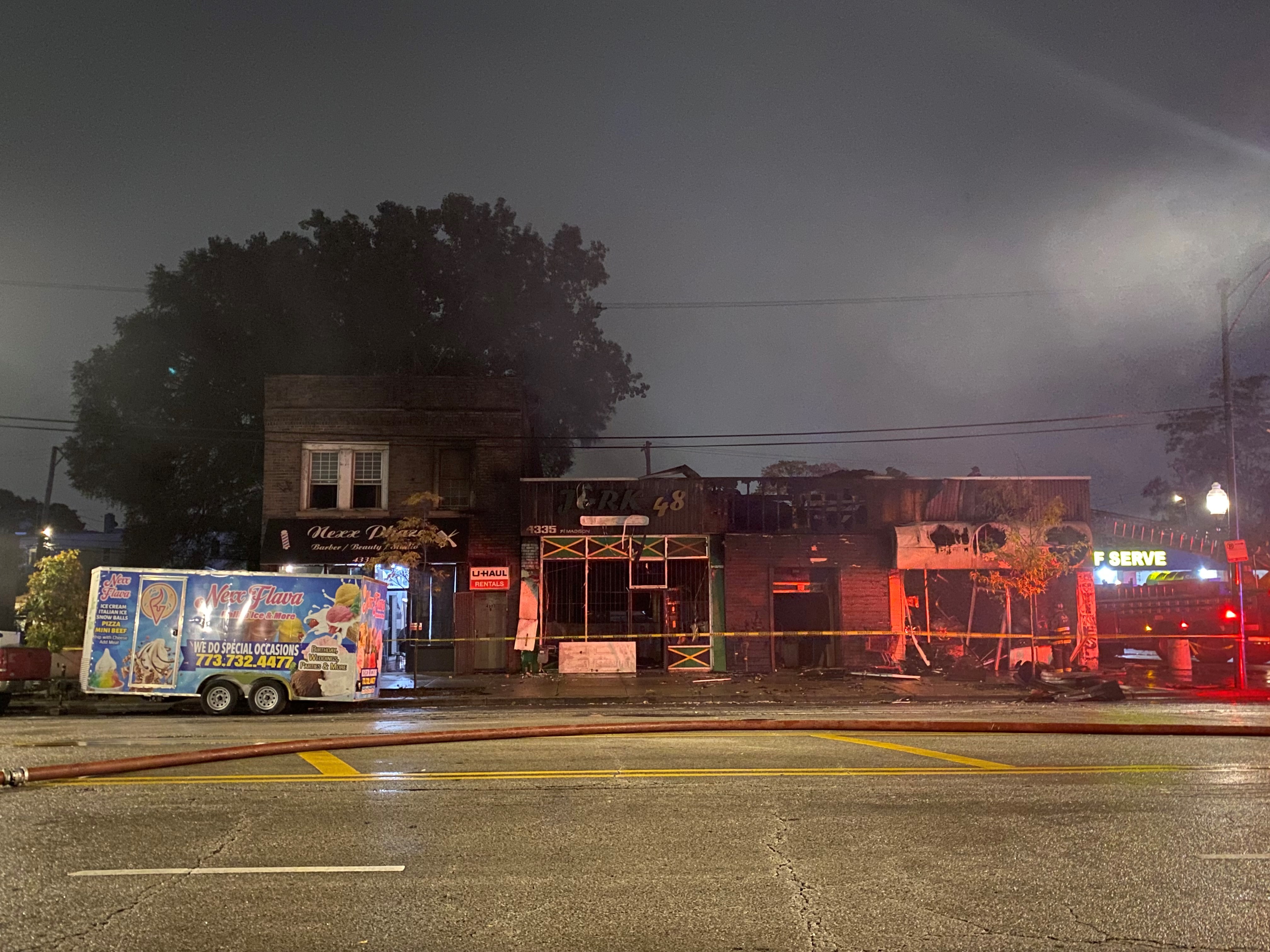 Fire in West Garfield Park Damages Businesses, Leads to Partial Wall Collapse