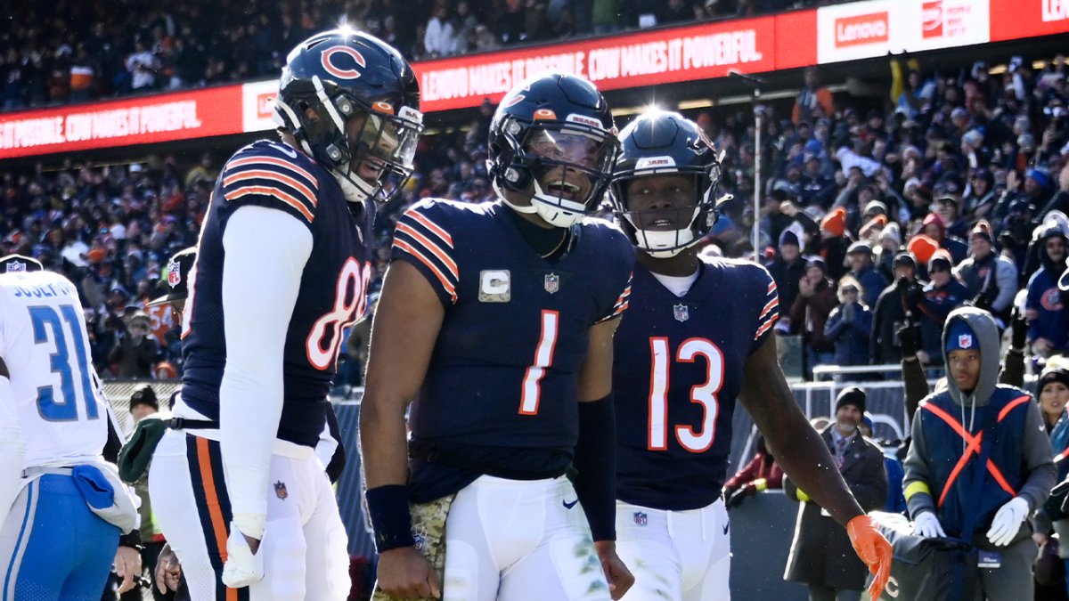 Fields Only QB in SB Era With Multiple 60+ Yard Rushing TDs NBC Chicago