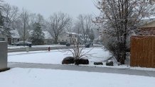 Snow at Waukegan Rd. and Greenwood Ave. in Deerfield on Nov. 15, 2022