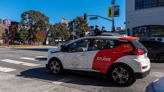 A Cruise vehicle in San Francisco, California, on Wednesday Feb. 2, 2022.