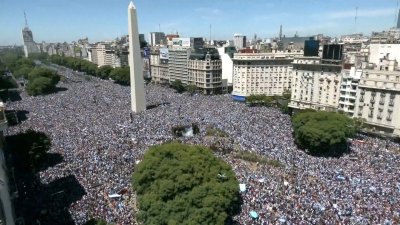 Massive Crowds Celebrate Argentina's World Cup Win