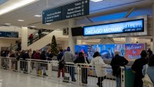 CHICAGO, IL - DECEMBER 27: Travelers search for their luggage at the Southwest Airlines Baggage Claim at Midway Airport on December 27, 2022 in Chicago, Illinois. A snowstorm and severe cold front that hit Chicago before the holiday weekend stranded many travelers and their luggage. Southwest Airlines has canceled approximately 5,400 flights in less than 48 hours due to a variety of issues including this year’s historic winter storm and scheduling complications involving crew members. On Monday, Southwest had 10 times more flights canceled than Delta Airlines, which had the second most cancellations nationwide this holiday season. (Photo by Jim Vondruska/Getty Images)