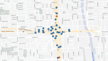 A map of the completed and under construction projects on the Jane Byrne Interchange