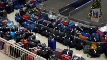 The view from baggage claim at Midway Airport on Dec. 28, 2022