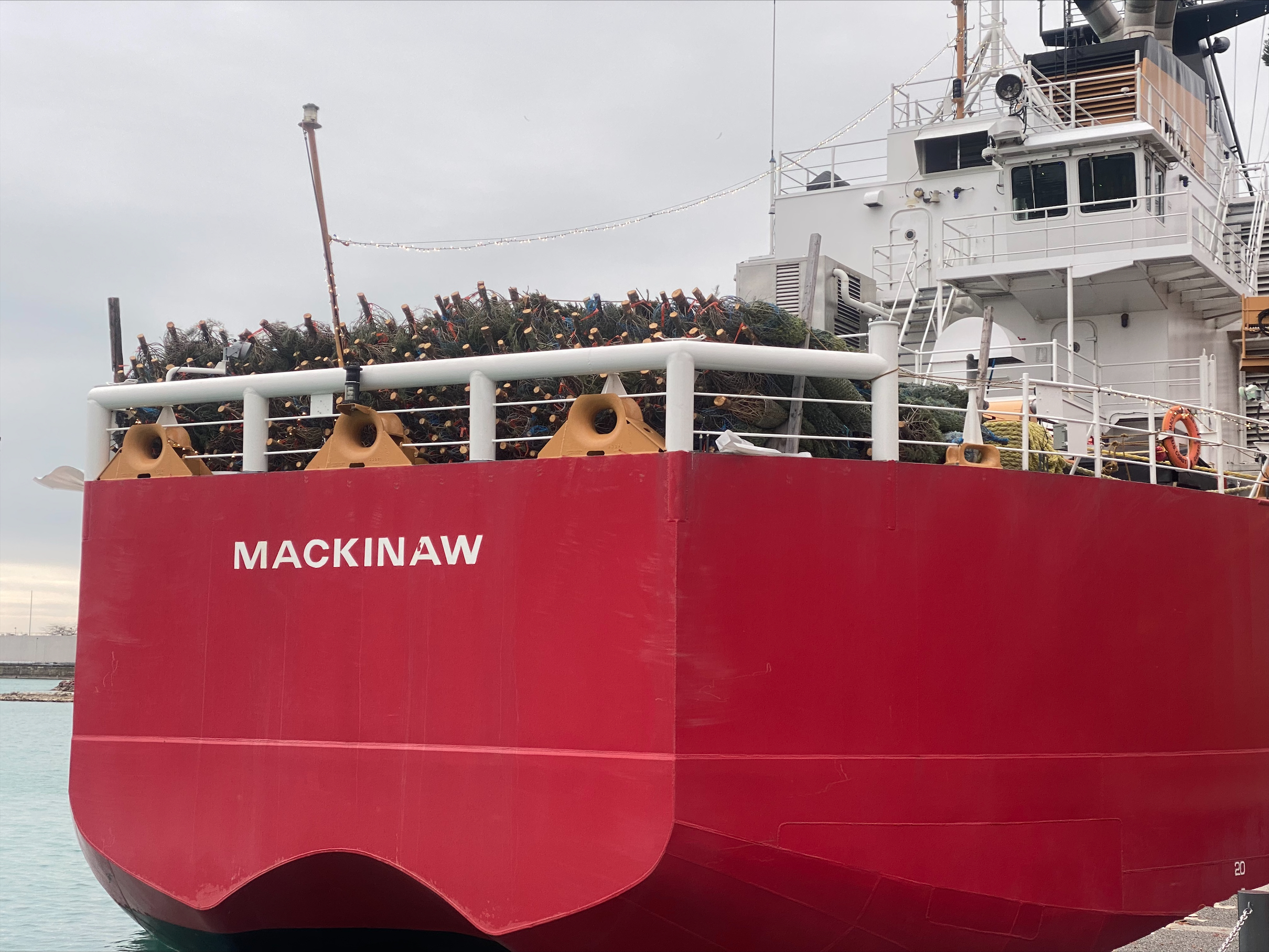 ‘An Honor': Coast Guard Ship Carrying 1,200 Christmas Trees Docks at Navy Pier
