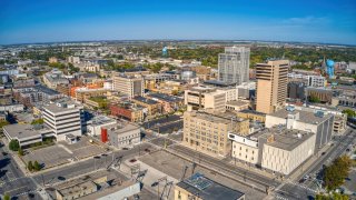 Aerial View of Fargo, North Dakota in early Autumn