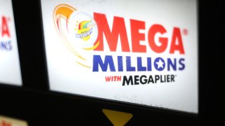 Mega Millions logo on machine